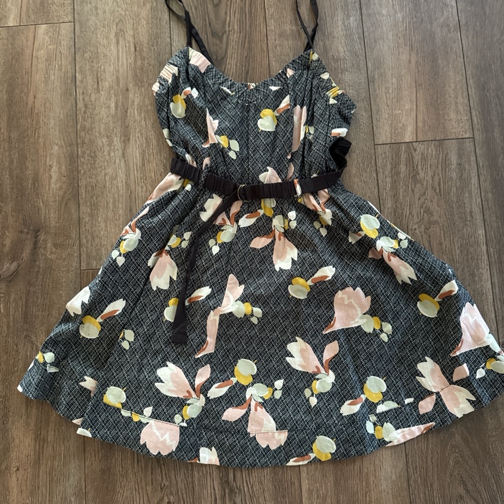 Kimchi Blue Floral Sleeveless Dress with Belt